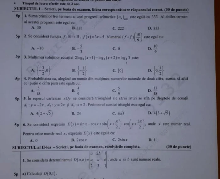 Astăzi, 20 martie, elevii din clasele a XI-a și a XII-a au susținut proba scrisă obligatorie a profilului studiat, de la simularea Bac 2019FOTO: adevarul.ro