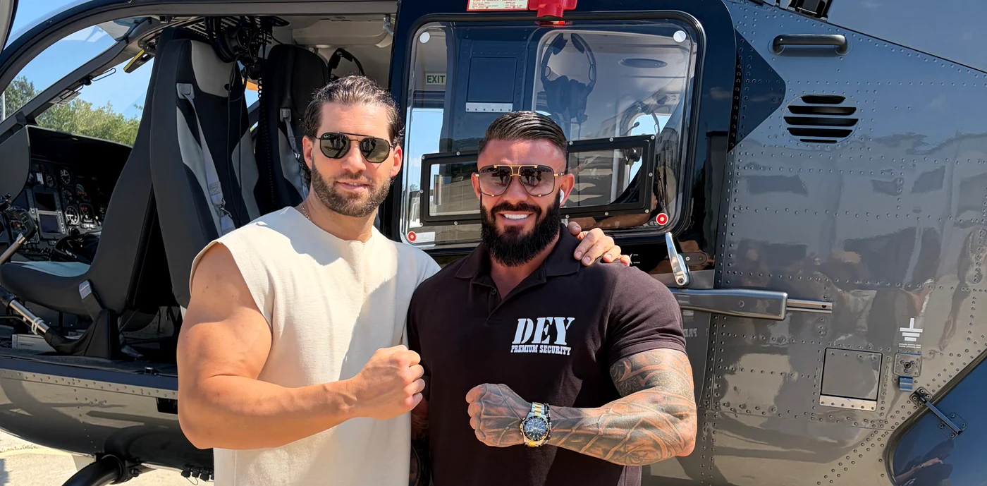 Florian și bodyguard-ul actorului, Mihai