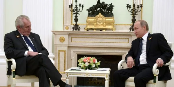 MIlos Zeman primit la Kremlin de catre Vladimir Putin FOTO EPA-EFE