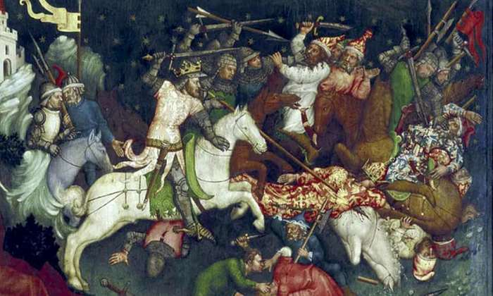 Regele maghiar Ludovic I de Anjou în luptă împotriva otomanilor, pictură de la începutul secolului al XV-lea (© Wikimedia Commons)