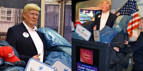 Madame Tussauds din Belrin arunca figura de ceara a lui Donald Trump la gunos FOTO celebsyou.com