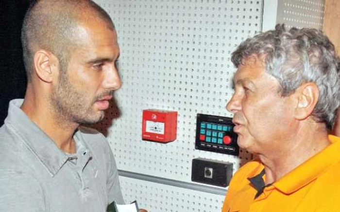 Guardiola (stânga) şi Lucescu s-au gratulat pentru prestaţiile propriilor echipe  