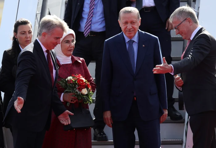 Preşedintele turc Recept Erdogan la sosirea în Germania FOTO Getty Images