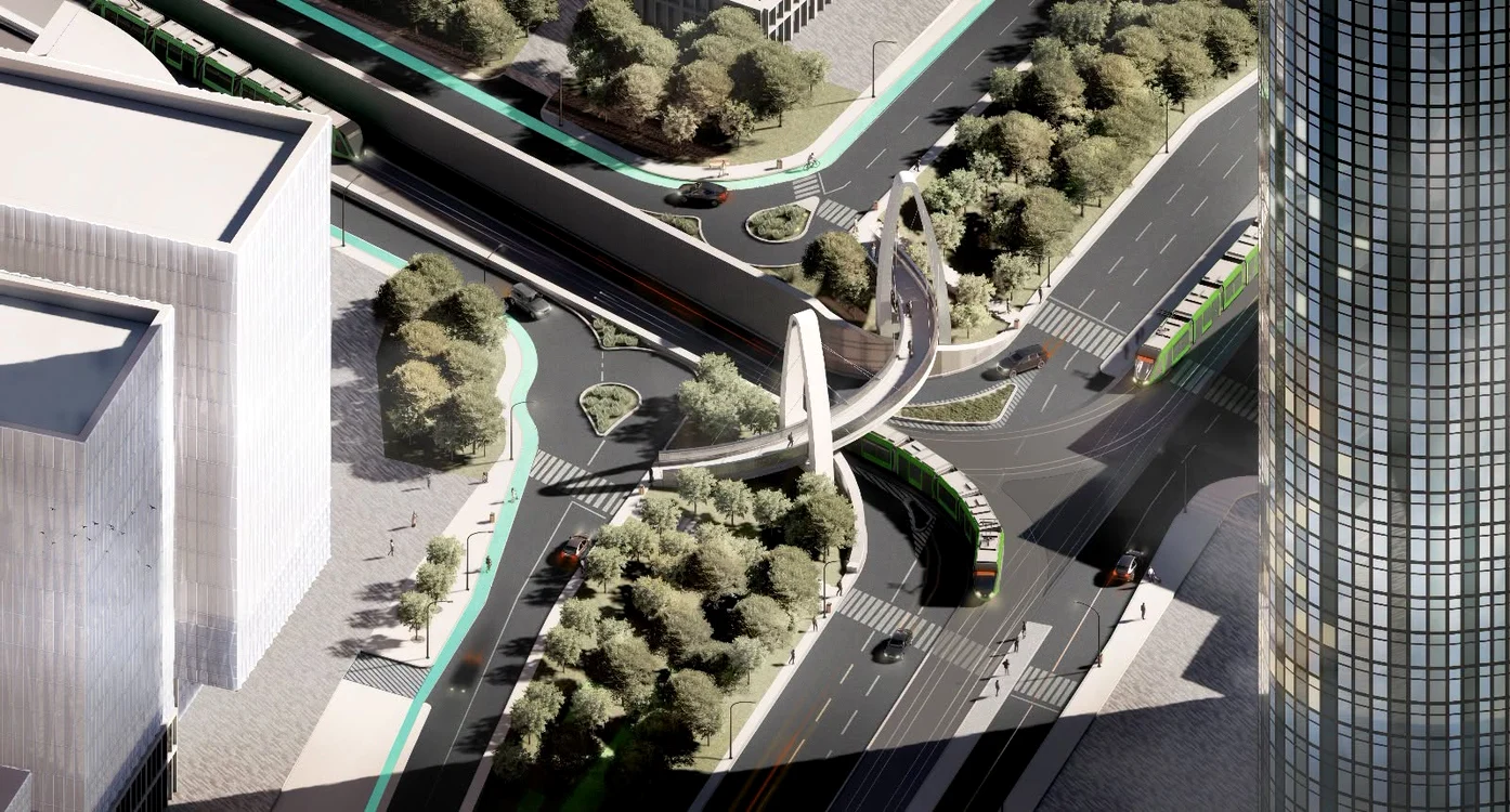 Pasarela pietonală care se va construi pe Bulevardul Dimitrie Pompei