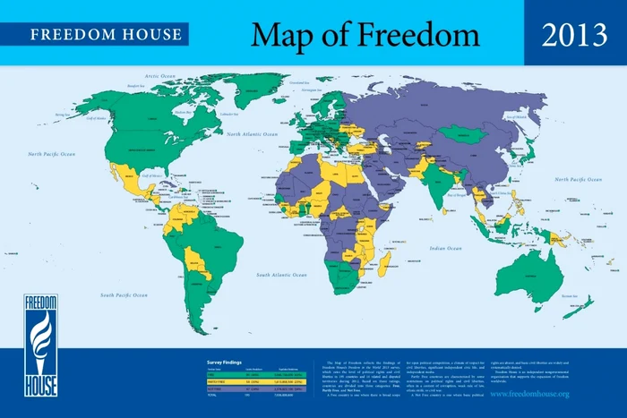 O ţară care nu este liberă este una în care drepturile politice sunt absente, iar libertăţile civile fundamentale sunt refuzate sistematic şi pe scară largă.