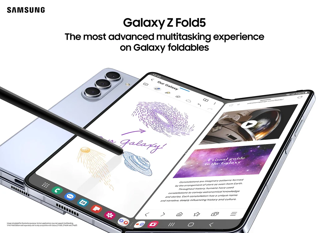 Productivitate cu Samsung Galaxy Z Fold5.
