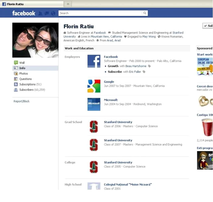 Florin Ratiu (dreapta)traieste in California si lucreaza la Facebook