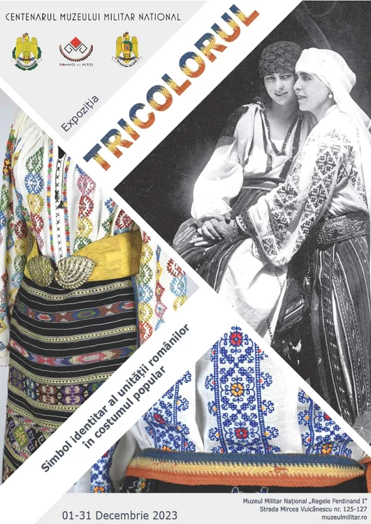 Expoziția „Tricolorul – simbol identitar al unității românilor în costumul popular” (foto: Muzeul Militar Naţional „Regele Ferdinand I”)