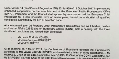 scrisoarea lui tajani catre ciamba legat de sustinerea lui kovesi foto twitter / tajani