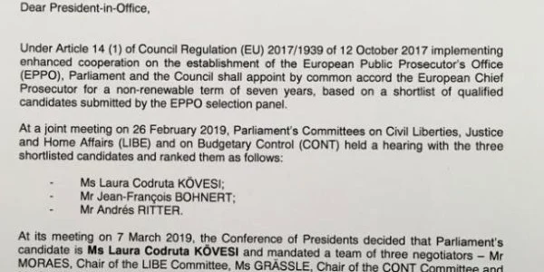 scrisoarea lui tajani catre ciamba legat de sustinerea lui kovesi foto twitter / tajani