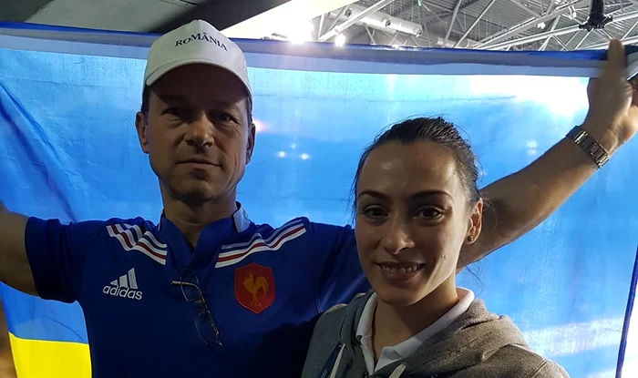 Cătălina Ponor, alături de tatăl ei, fost rugbist de performanță. Foto Facebook