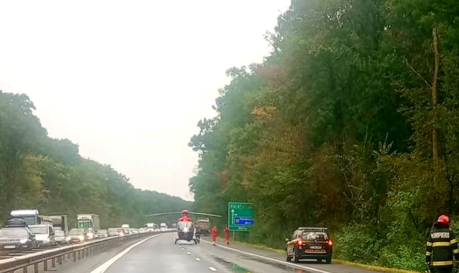 Accidentul a avut loc pe A1 FOTO: Direcţia Regională de Drumuri şi Poduri Bucureşti 