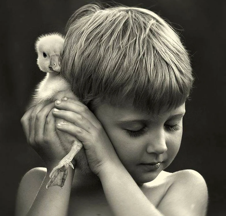 
    Elena Shumilova îşi fotografiază zilnic cei doi copii, alături de animalele de la fermăFoto: Arhiva personală  