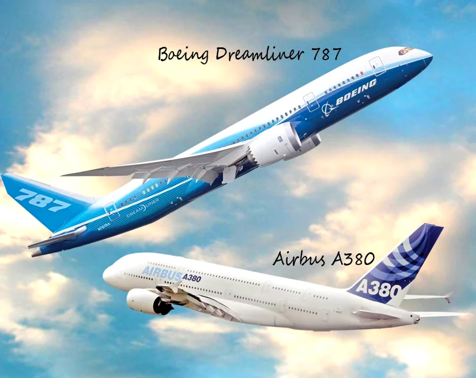 Boeing Dreamliner 787, Airbus A380
