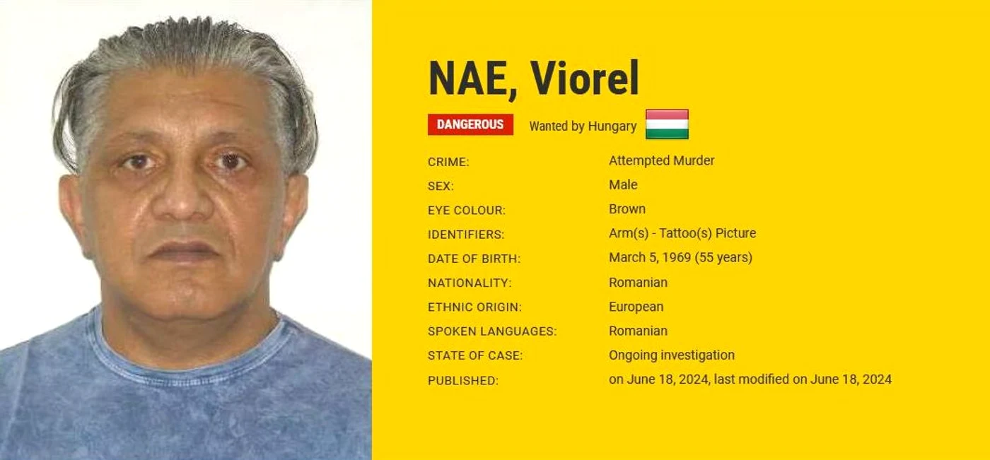Viorel Nae, căutat pentru o crimă din 1991 FOTO Europol