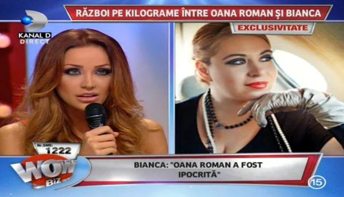 Bianca Drăguşanu şi Oana Roman, ceartă după un comentariu de pe Facebook