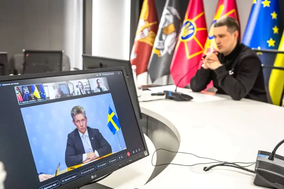 Mihailo Fedorov și omologul său Poul Jonsson FOTO Ministerul ucrainean al Apărării