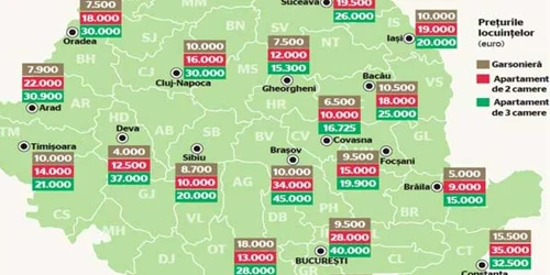Harta locuinţelor-chilipir din România
