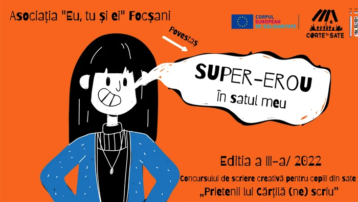 Afișul concursului de scriere creativă SURSA Asociația „Eu, tu și ei“ Focșani