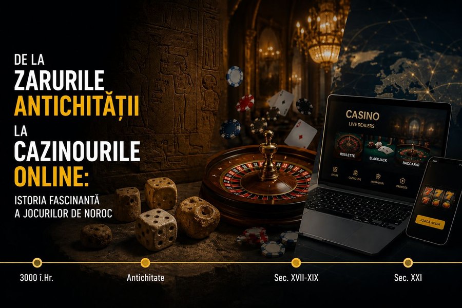 De la zarurile Antichității la cazinourile online: istoria fascinantă a jocurilor de noroc