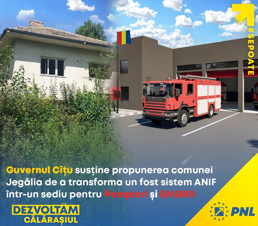 Viitorul sediu SMURD de la Jegălia FOTO Facebook/Ciprian Pandea