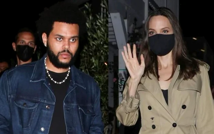 Angelina Jolie şi The Weeknd. Foto: Profimedia