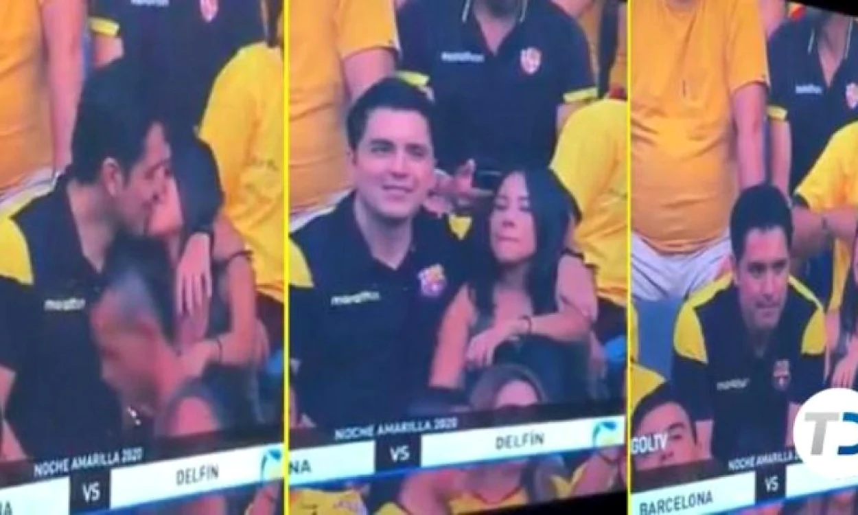 Au dat de probleme după ce s-au sărutat în tribune la un meci de fotbal din Ecuador.