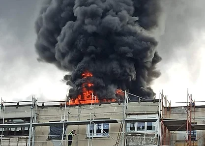 Incendiu puternic în Capitală FOTO: Facebook/Alexandru Dimitriu