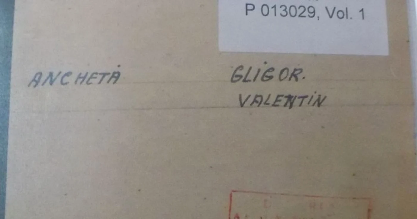 file din dosarul de securitate a lui valentin gligor