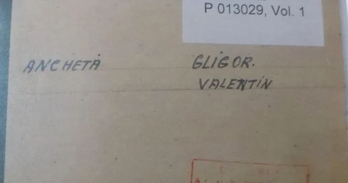 file din dosarul de securitate a lui valentin gligor