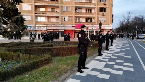 Forţele de ordine au blocat centrul Timişoarei FOTO Ş.Both