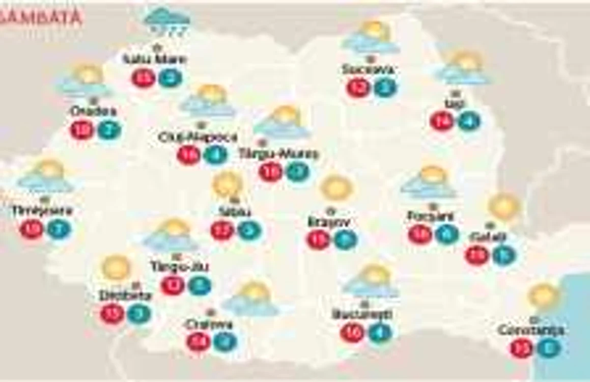 Temperaturile sâmbătă