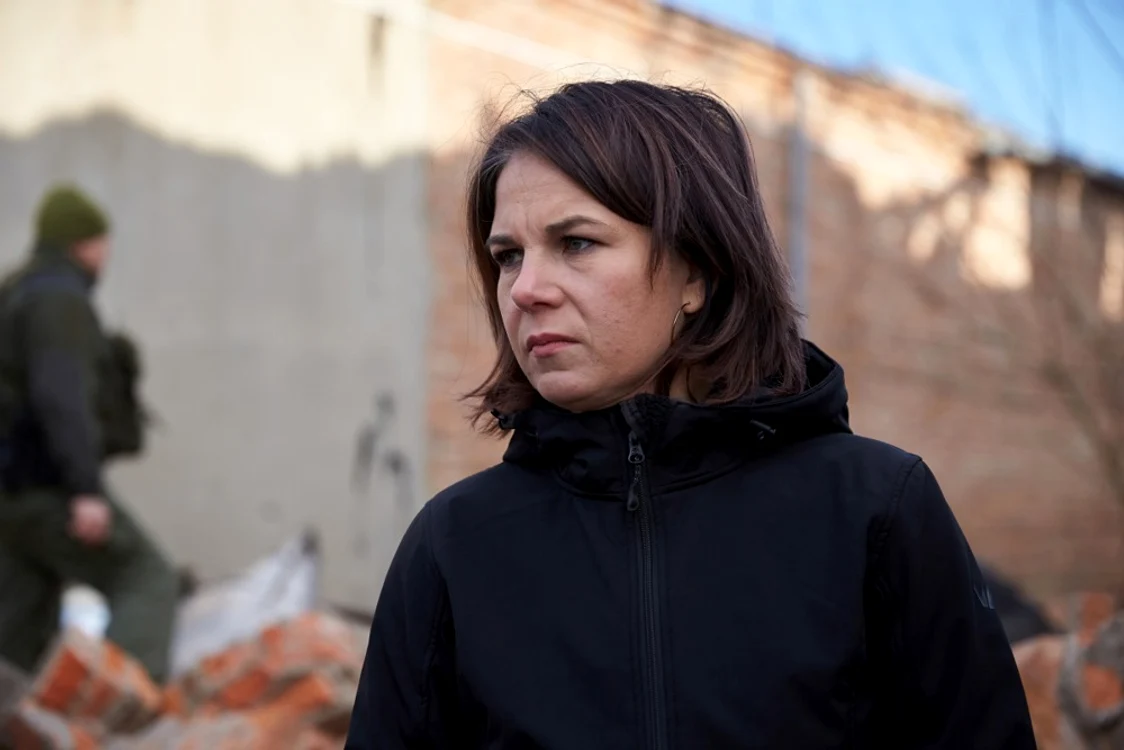 Annalena Baerbock la Harkov, în estul Ucrainei FOTO EPA-EFE