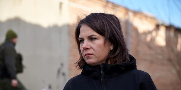 Annalena Baerbock in timpul unei calatorii la Harkov FOTO EPA EFE jpg