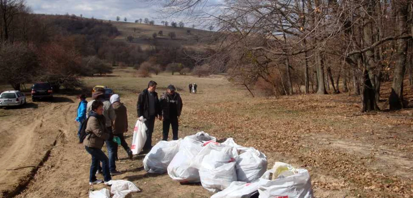 Angajaţii primăriei au strâns gunoaiele din pădurea Aghireşului