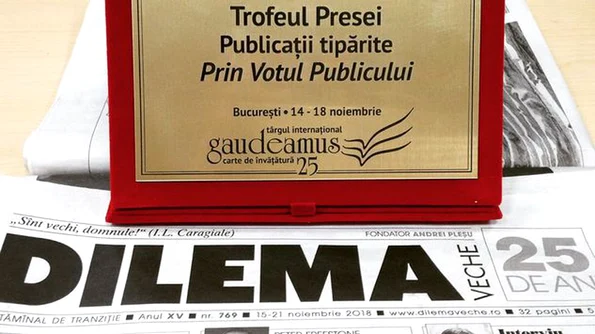 Dilema veche a primit Premiul pentru publicaţii în print la Tîrgul Gaudeamus jpeg