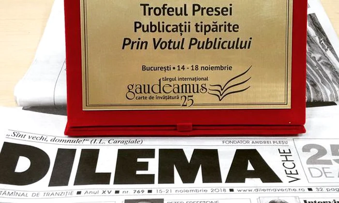Dilema veche a primit Premiul pentru publicaţii în print la Tîrgul Gaudeamus jpeg