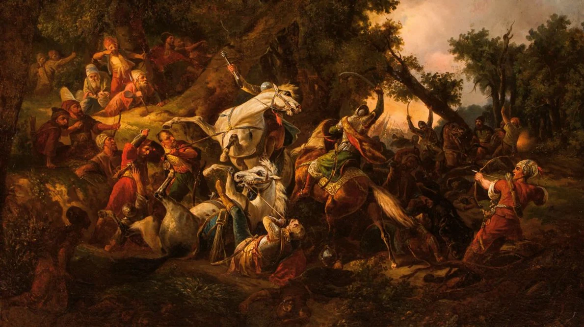 Calendar 26 octombrie: 1497   Bătălia de la Codrii Cosminului: Ștefan cel Mare a atacat armata poloneză condusă de regele Ioan Albert jpeg