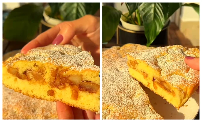 Prăjitură cu mere / FOTO: Colaj captură video TikTok