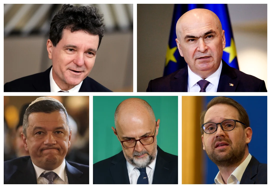 Nicusor Dan, Ilie Bolojan, Sorin Grindeanu, Hunor Kelemen, Dominic Fritz FOTO EPA-EFE