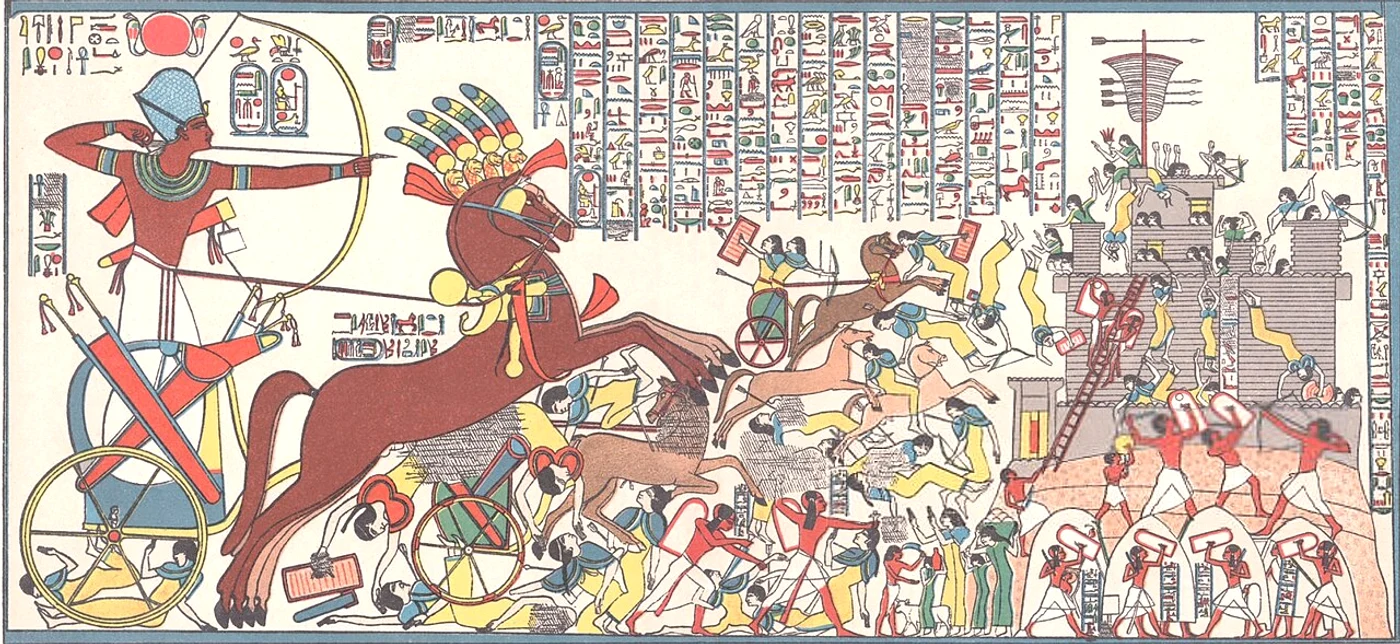 Faraonul egiptean Ramses al II-lea atacă fortăreața hitită Dapur (© Wikimedia Commons)
