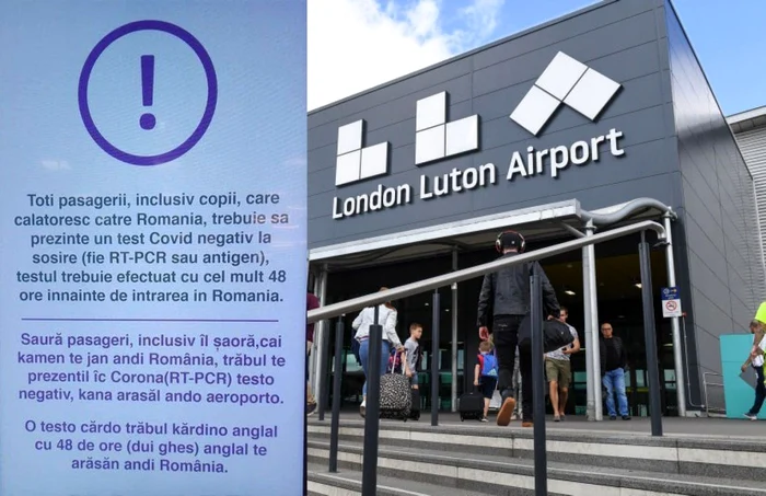 Panoul pus pe Aeroportul Luton din Anglia Sursa Facebook