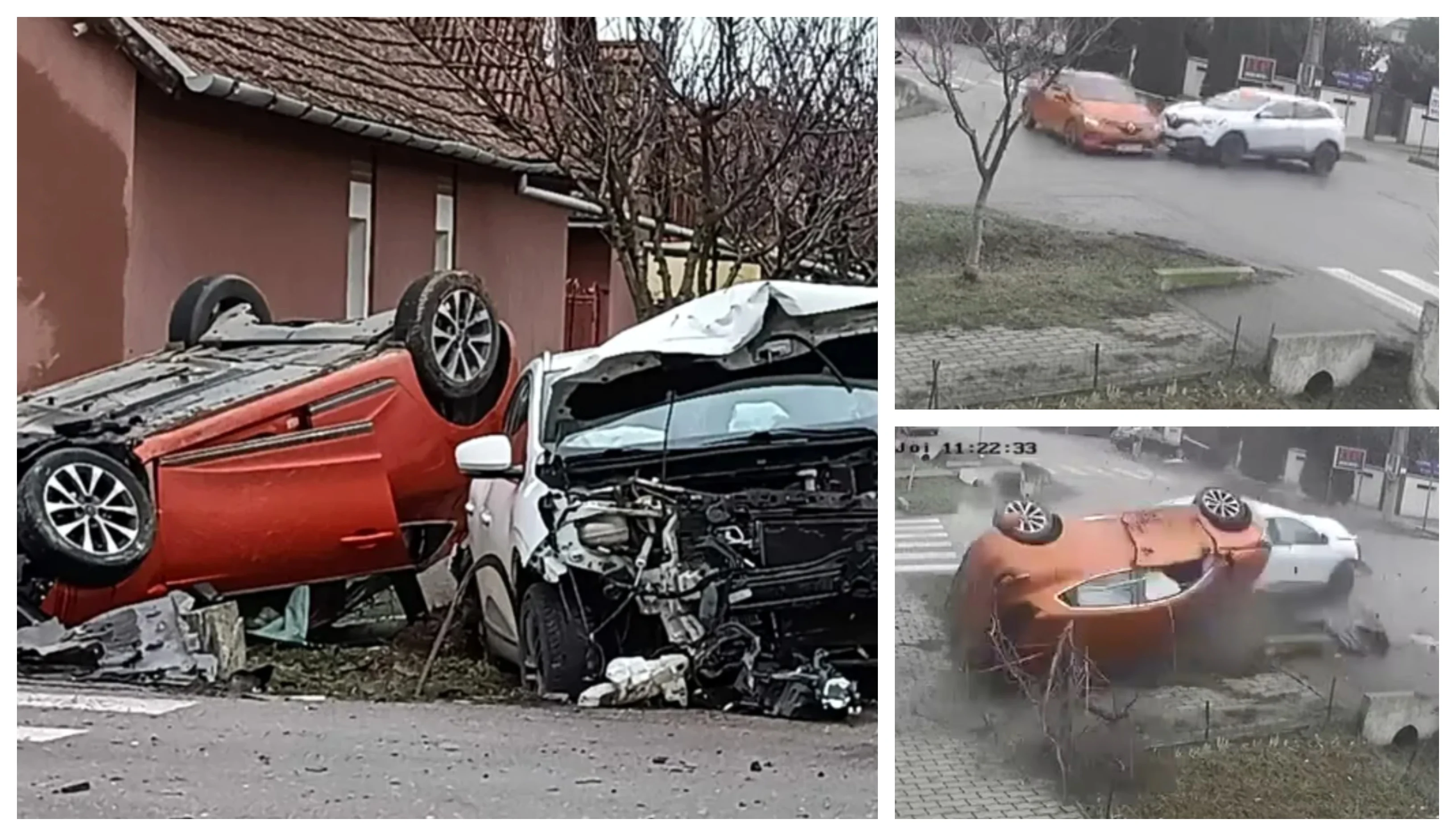 Momentul în care un șofer spulberă mașina în care se aflau o mamă și fiica ei de 10 ani într-o intersecție lângă Timișoara