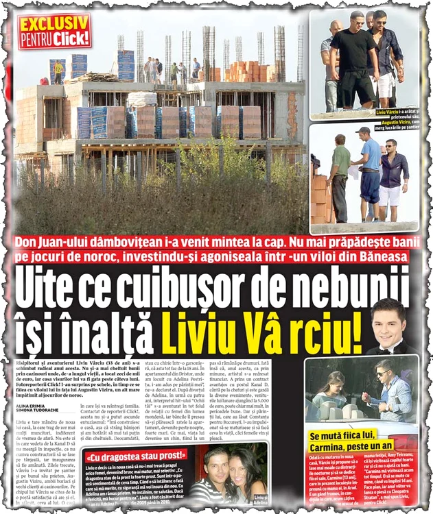Click! v-a prezentat detalii despre vila pe  care şi-o ridică Liviu Vârciu în Băneasa
