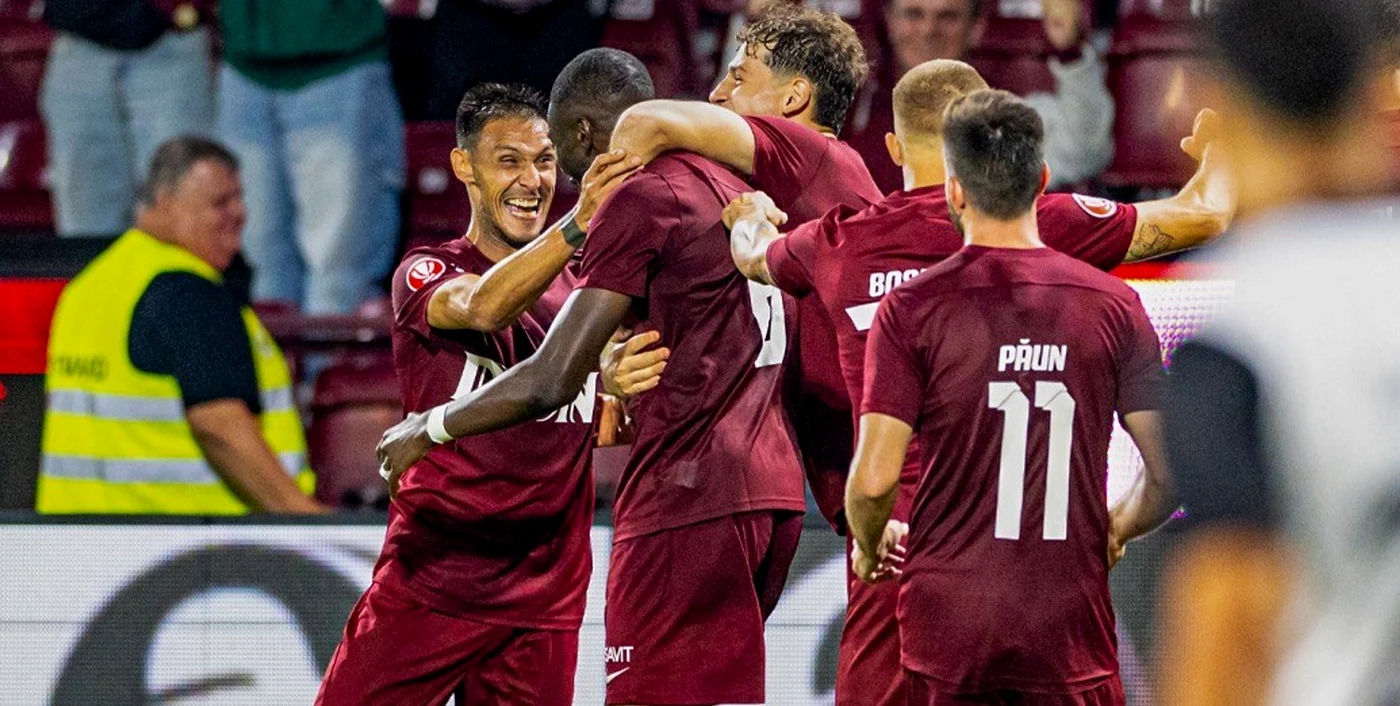 Vicecampioana a dat lovitura și a eliminat-o pe Lugano. Foto Facebook CFR 1907 Cluj