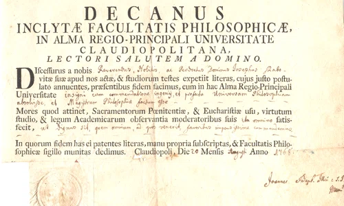 p 21 Josephus Szabo, Diploma de magister philosophiae,1768 jpg