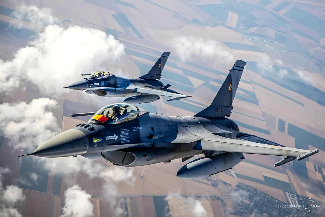 Uun avion F-16 a doborât, sâmbătă dimineață, o nouă dronă. FOTO X / Oana Țoiu