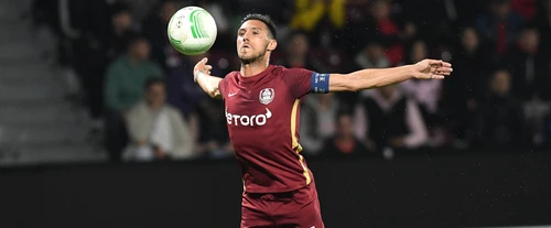 Camora, zbor către victorie în CFR Cluj - Slavia Praga. Foto Sportpictures 