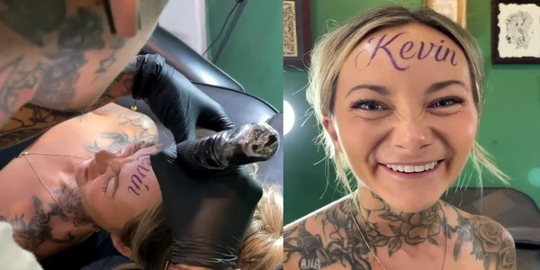 Influencerita tatuaj frunte Tiktok jpg