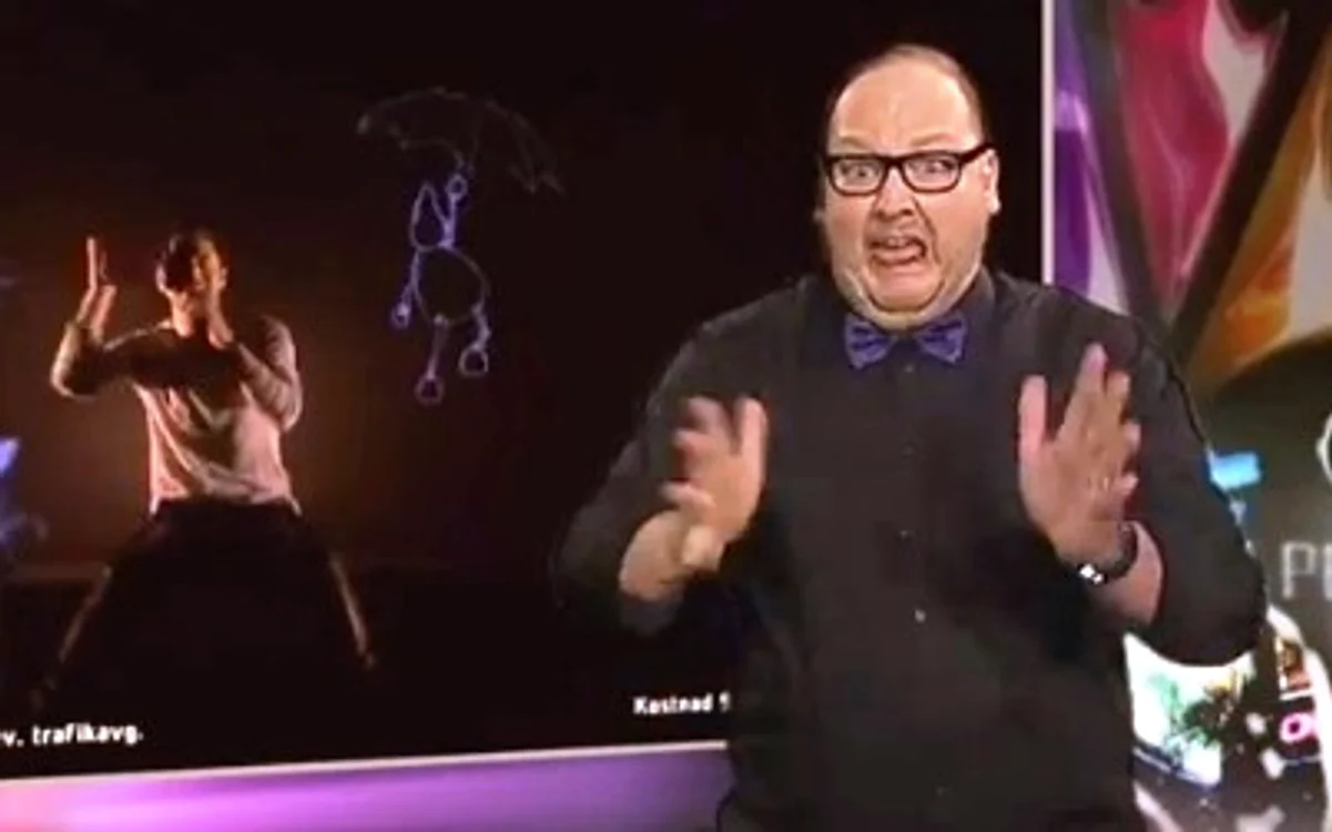 
    După prestația sa de la selecția națională suedeză pentru Eurovision 20115, Tommy Krangh a devenit cel mai celebru interpret mimico-gestual din lumecaptură: YouTube  